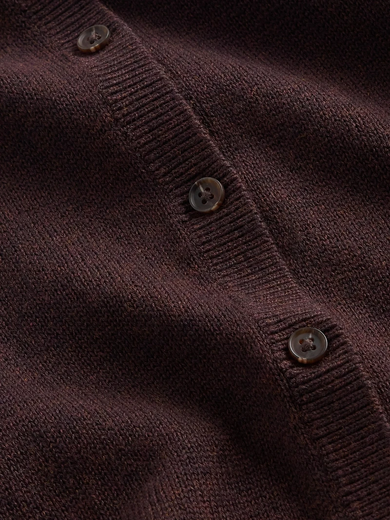 100% Cotton Relaxed Crop Cardigan Sweater