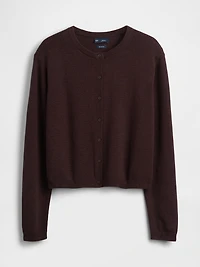 100% Cotton Relaxed Crop Cardigan Sweater