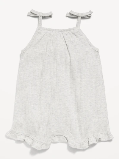 Sleeveless Tie-Strap One-Piece Romper for Baby