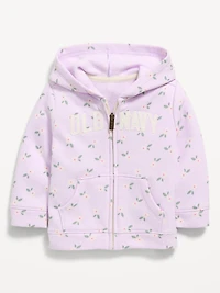 Printed Logo-Graphic Zip Hoodie for Baby