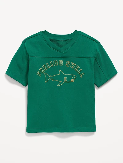 Oversized French-Terry Graphic T-Shirt for Toddler Boys