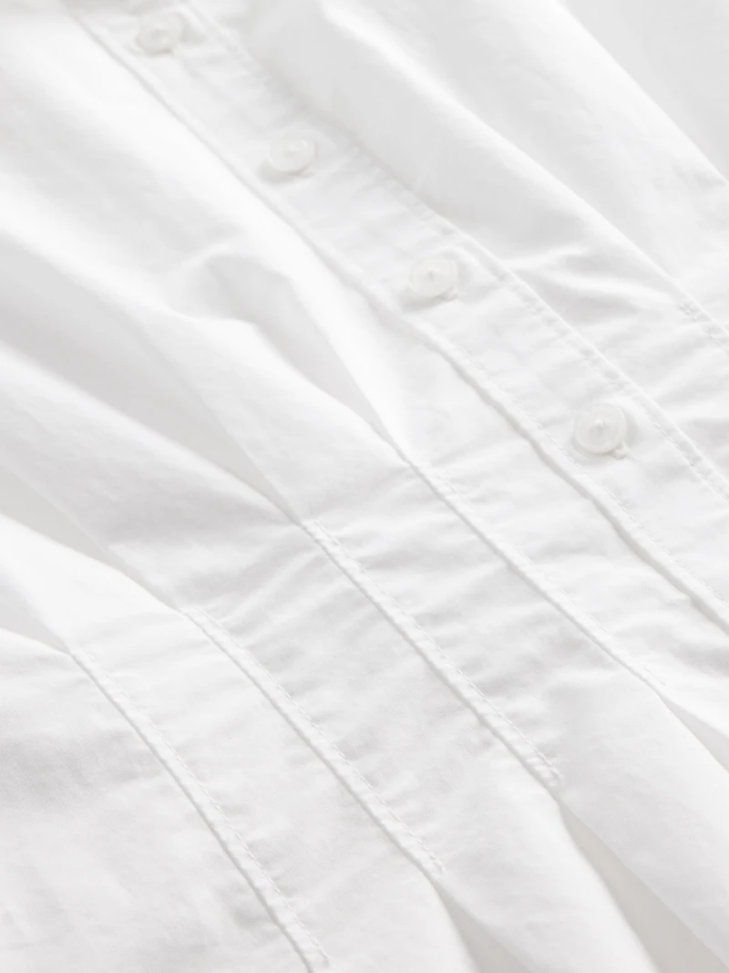 Poplin Cinched Midi Shirtdress
