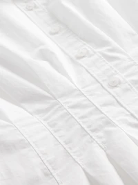 Poplin Cinched Midi Shirtdress