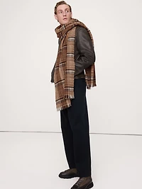 Italian Plaid Wool-Blend Scarf