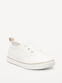 Unisex Elastic-Lace Faux-Leather Sneakers for Toddler