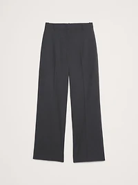 High-Rise Modern Straight Italian Lightweight Wool Pant