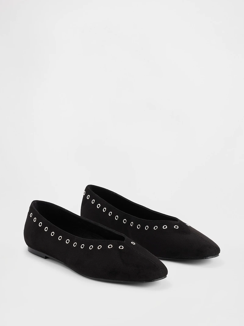 Vegan Suede Ballet Flats