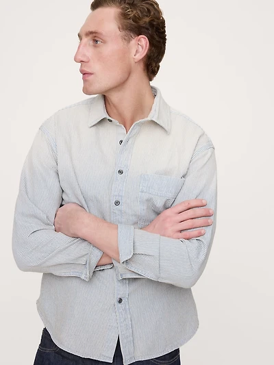 Relaxed-Fit Washed Denim Shirt
