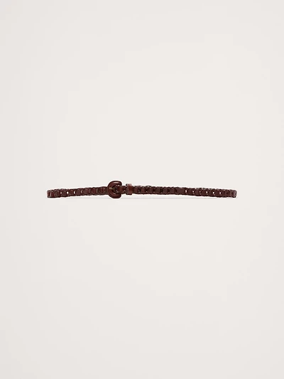 Skinny Woven Leather Belt