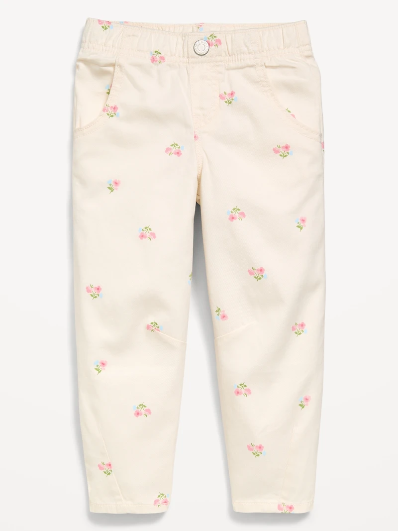 Printed Pull-On Barrel-Leg Pants for Toddler Girls