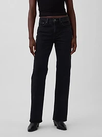 Mid Rise Relaxed Straight Jeans