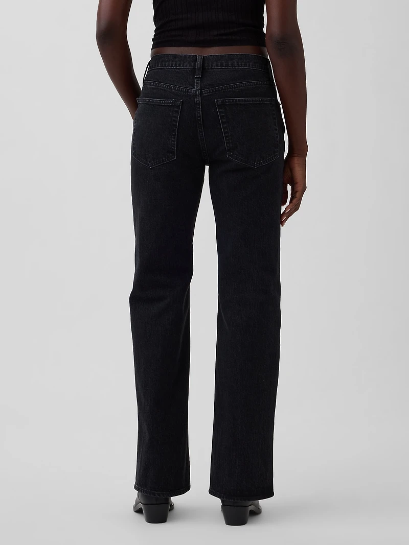Mid Rise Relaxed Straight Jeans