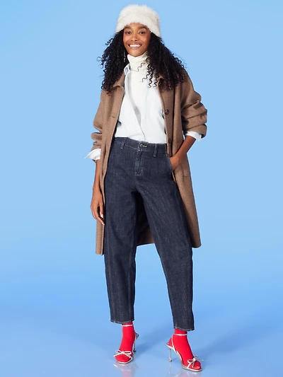 Relaxed Button-Front Mac Coat