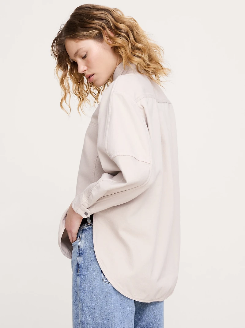 Oversized Denim Utility Pocket Shirt