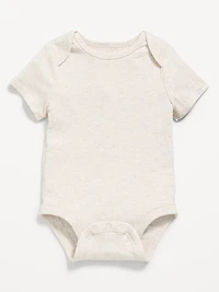 Unisex Short-Sleeve Ribbed Bodysuit for Baby