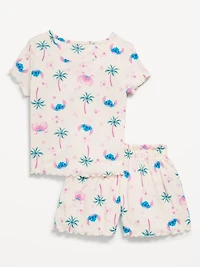 Disney© Ribbed Stitch Pajama T-Shirt and Shorts Set for Girls