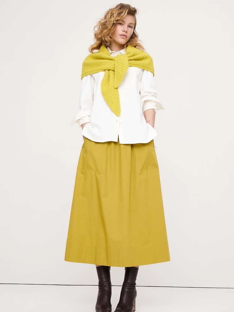 Merino-Cotton Triangle Scarf