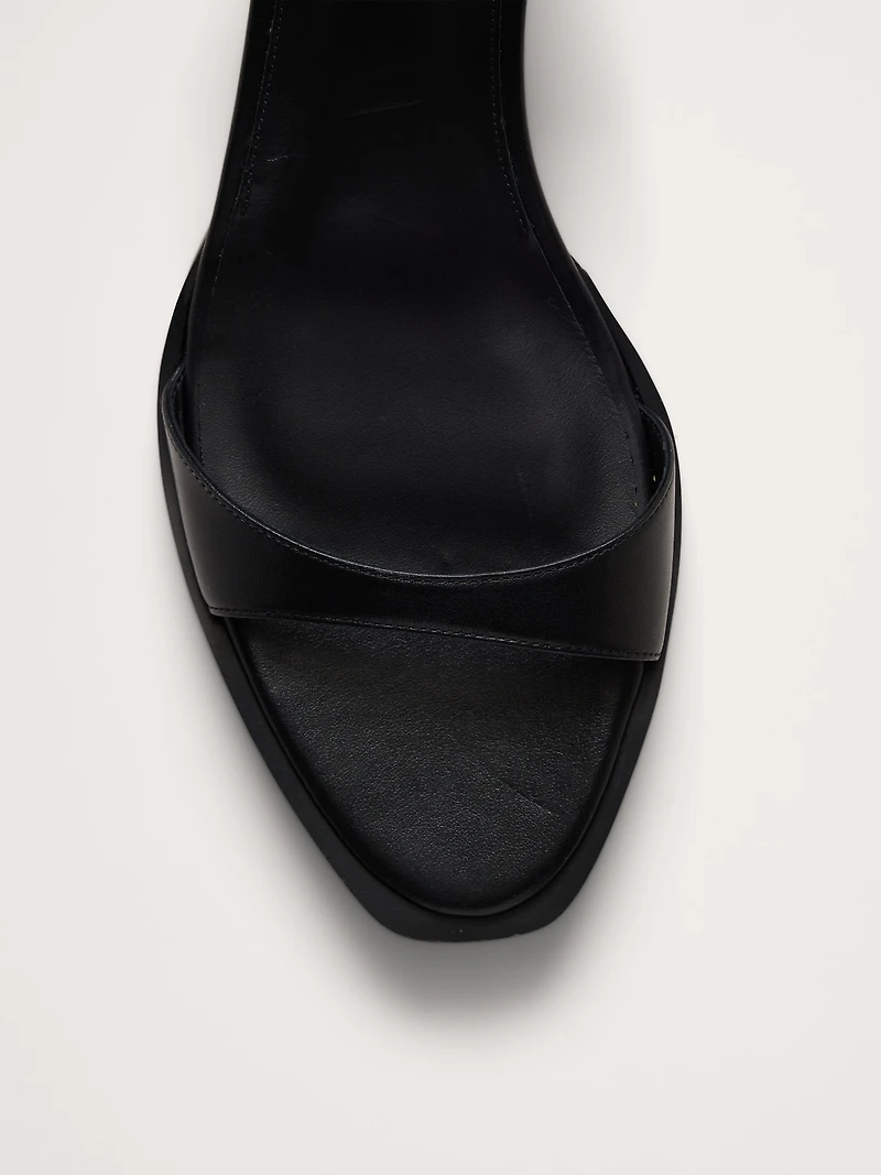 Italian Leather Kitten-Heel Sandal