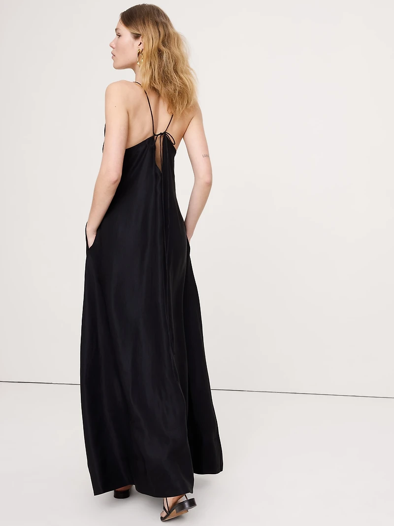 Viscose-Linen Maxi Dress