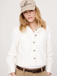 Denim Cropped Utility Shirt