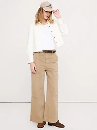 Denim Cropped Utility Shirt