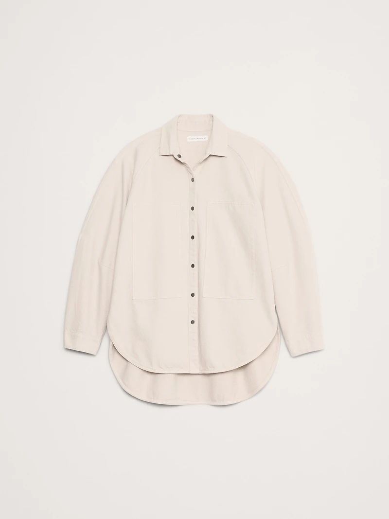 Oversized Denim Utility Pocket Shirt