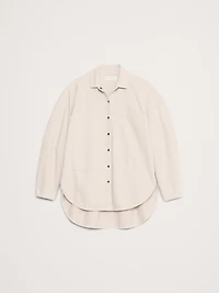 Oversized Denim Utility Pocket Shirt