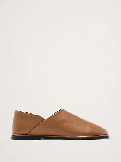 Italian Leather Slip-On Flats