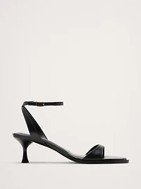 Italian Leather Kitten-Heel Sandal