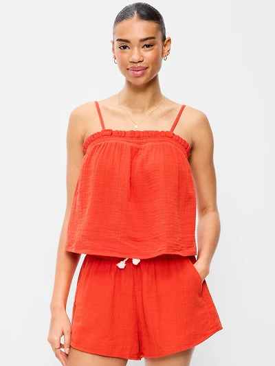 Crinkle Gauze Tank Top