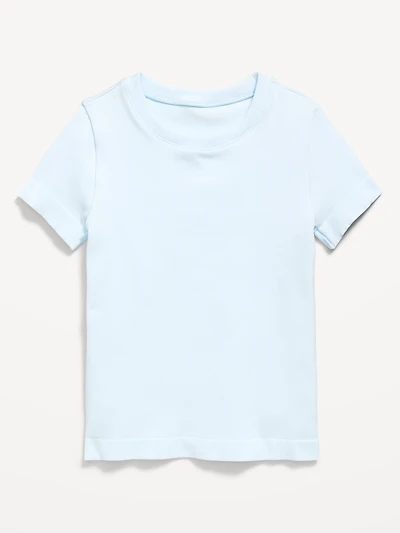 Fitted Seamless Ribbed Performance Top for Girls