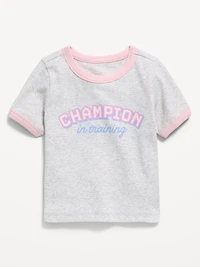 Short-Sleeve Ringer Graphic T-Shirt for Toddler Girls