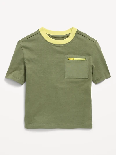 T-shirt utilitaire surdiMen'sionné à manches courtes et poche pour tout-petit