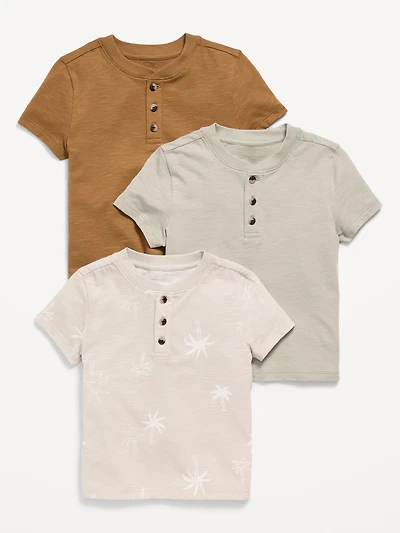Short-Sleeve Henley T-Shirt 3-Pack for Toddler Boys
