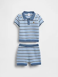 Baby Sweater Polo Shirt Outfit Set