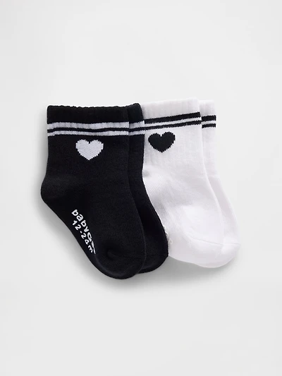 Chaussettes courtes de style universitaire à motif de cœur pour Bébé et Tout-petit
