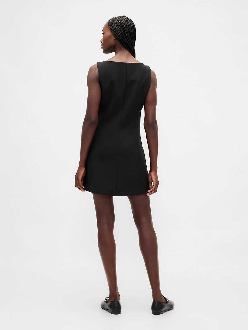 BiStretch Button-Front Mini Dress