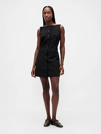 BiStretch Button-Front Mini Dress