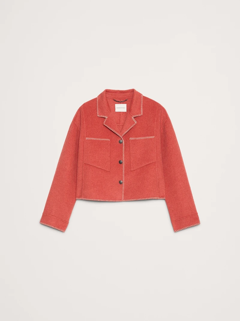 Double-Faced Short Jacket with Blanket Stitch