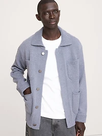 Italian Cotton-Blend Sweater Jacket