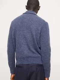 Italian Alpaca-Blend Polo Cardigan