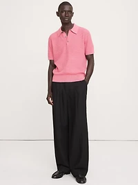 Linen-Cotton Sweater Polo
