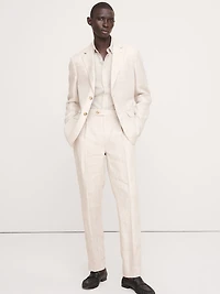 Tailored Slim-Fit Herringbone Linen Suit Jacket