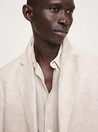 Tailored Slim-Fit Herringbone Linen Suit Jacket
