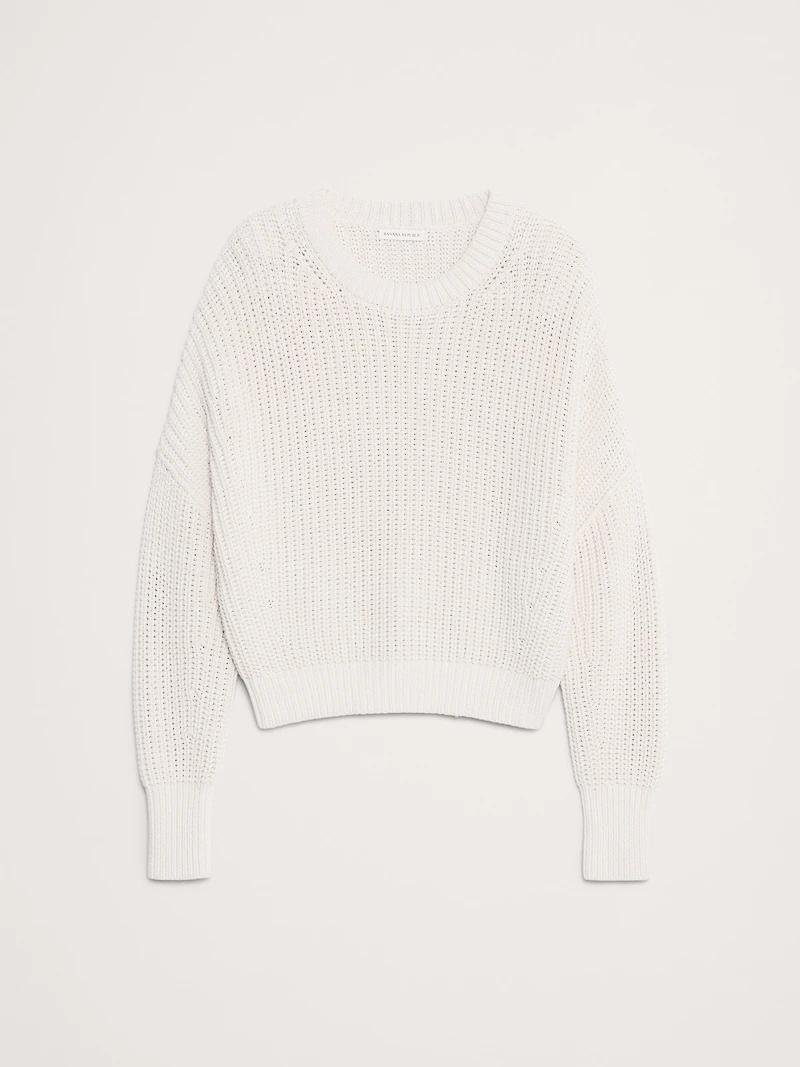 Chunky Cotton Crew-Neck Sweater