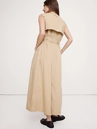 Stretch-Cotton Utility Maxi Dress