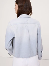 Denim Cropped Utility Shirt