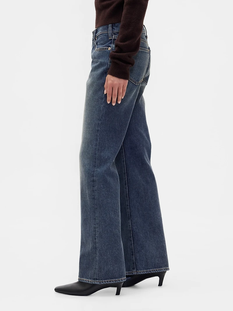 Mid Rise Rigid Relaxed Flare Jeans