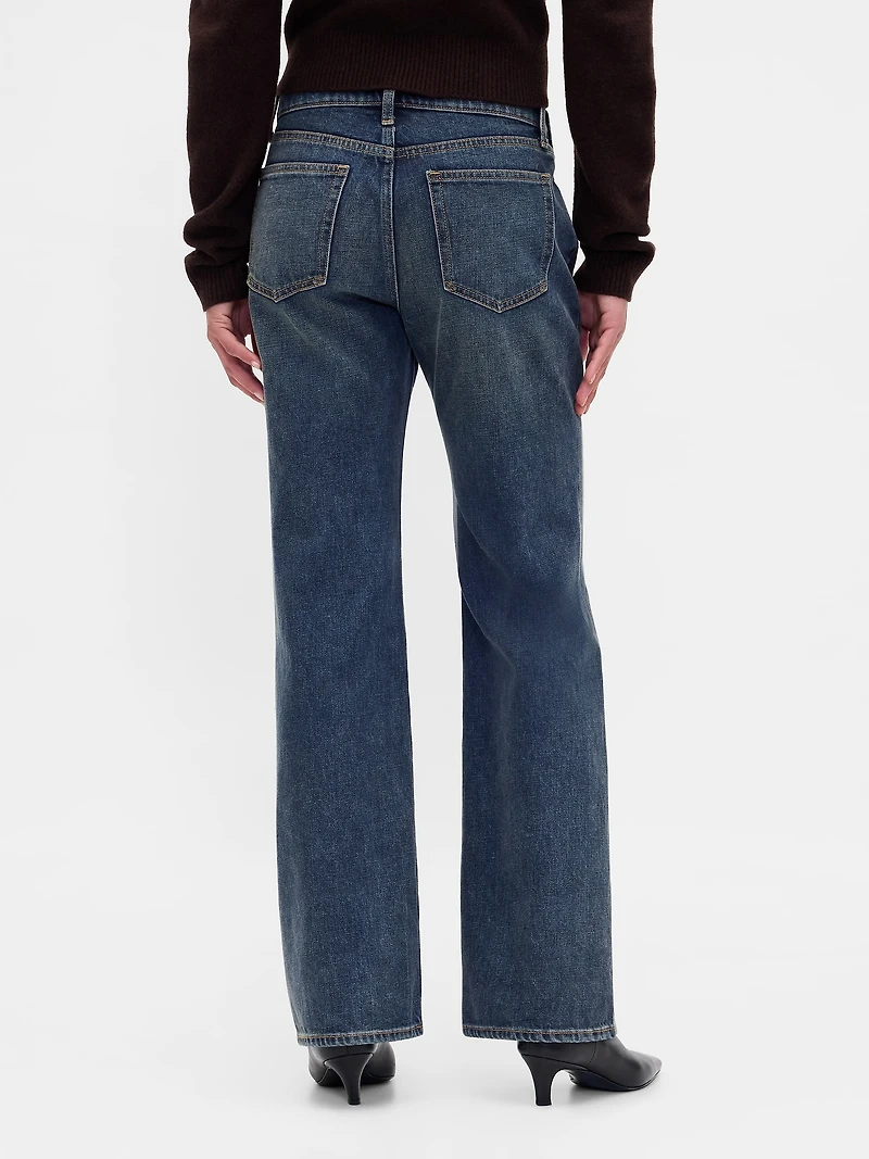 Mid Rise Rigid Relaxed Flare Jeans