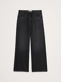 Mid-Rise Wide-Leg Drawstring Jean